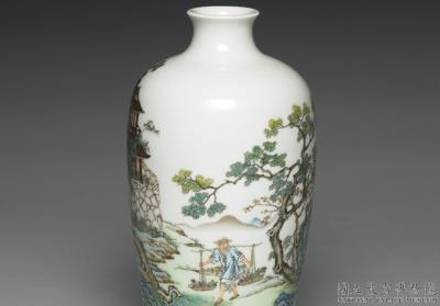 图片[2]-Mei-p’ing vase in yang-ts’ai enamels with landscape and imperial poem décor 1743 (Ch’ien-lung reign)-China Archive